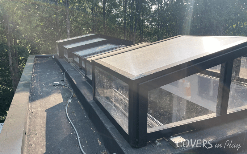 Exterior angle of a residential retractable roof in Ancaster
