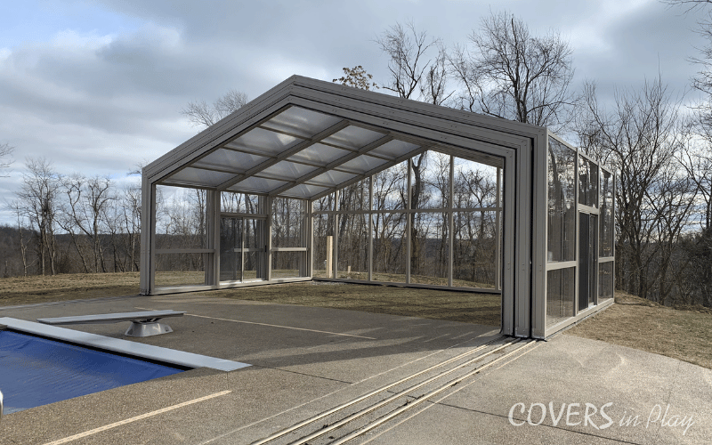 Exterior view of opened backyard enclosure